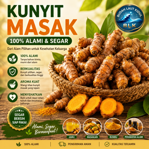 kunyit masak segar pilihan – 100% alami, bersih & berkualitas